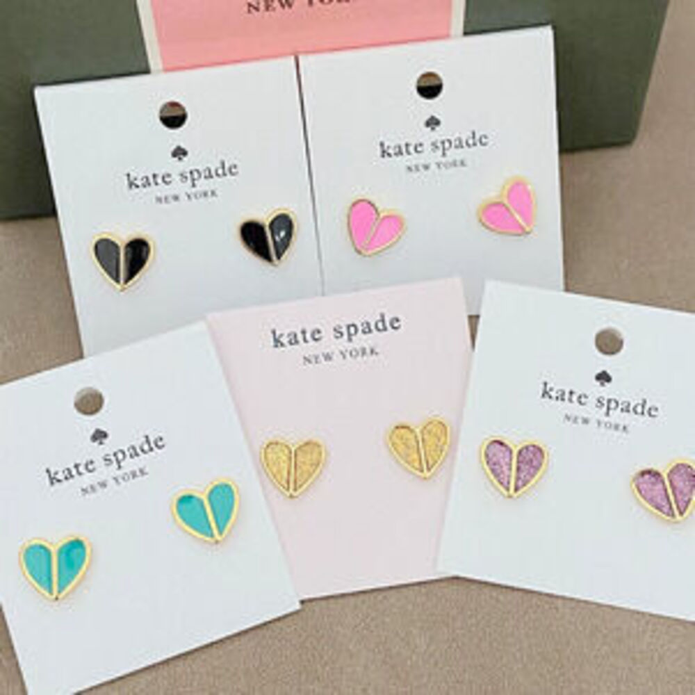 kate spade Heart Shape Metal Enamel Earrings